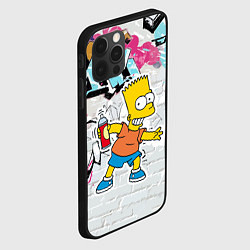 Чехол для iPhone 12 Pro Барт Симпсон на фоне стены с граффити, цвет: 3D-черный — фото 2