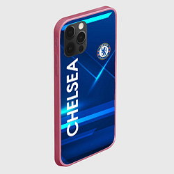 Чехол для iPhone 12 Pro Chelsea Синяя абстракция, цвет: 3D-малиновый — фото 2