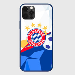 Чехол для iPhone 12 Pro Bayern munchen Абстракция геометрии, цвет: 3D-тёмно-синий