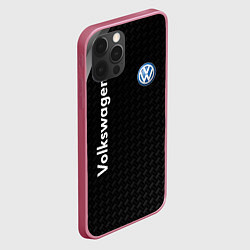Чехол для iPhone 12 Pro Volkswagen карбон, цвет: 3D-малиновый — фото 2