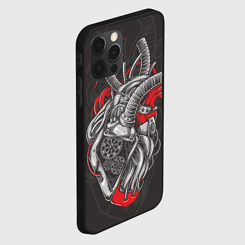 Чехол iPhone 12 Pro Механическое сердце стимпанк / 3D-Черный – фото 2