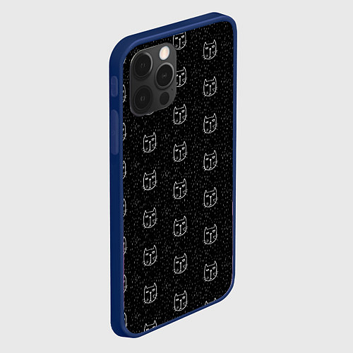 Чехол iPhone 12 Pro Хмурые Мордочки Котов Под Дождём / 3D-Тёмно-синий – фото 2