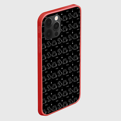 Чехол iPhone 12 Pro Сидящие Коты и Кошки / 3D-Красный – фото 2