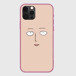 Чехол для iPhone 12 Pro One-Punch man Saitama face, цвет: 3D-малиновый