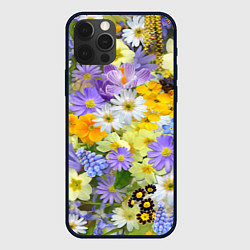 Чехол для iPhone 12 Pro Цветочная летняя поляна, цвет: 3D-черный