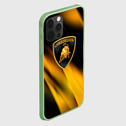 Чехол для iPhone 12 Pro Lamborghini - Жёлто-чёрный абстракция, цвет: 3D-салатовый — фото 2