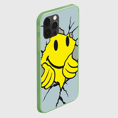 Чехол iPhone 12 Pro Chinatown market - smiley destroyer / 3D-Салатовый – фото 2