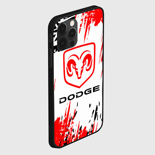 Чехол iPhone 12 Pro Dodge - краска / 3D-Черный – фото 2