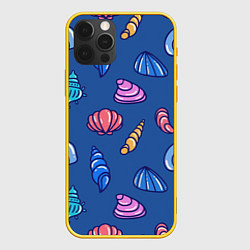 Чехол для iPhone 12 Pro Паттерн из морских раковин, цвет: 3D-желтый