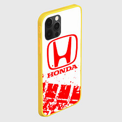 Чехол для iPhone 12 Pro Honda - красный след шины, цвет: 3D-желтый — фото 2