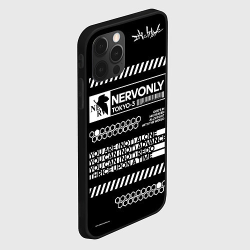 Чехол iPhone 12 Pro NERV Evangelion / 3D-Черный – фото 2