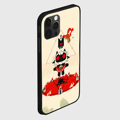 Чехол iPhone 12 Pro Cult of the lamb art / 3D-Черный – фото 2