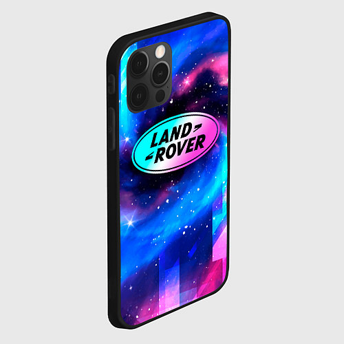 Чехол iPhone 12 Pro Land Rover неоновый космос / 3D-Черный – фото 2