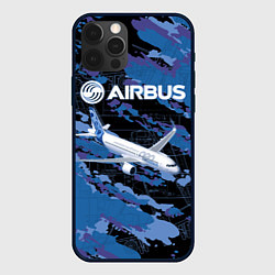 Чехол для iPhone 12 Pro Airbus A320 Аэробус, цвет: 3D-черный