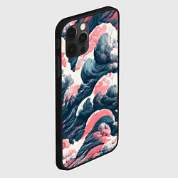 Чехол для iPhone 12 Pro Красные облачные узоры, цвет: 3D-черный — фото 2