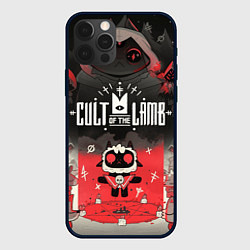 Чехол для iPhone 12 Pro Cult of the lamb ритуал, цвет: 3D-черный