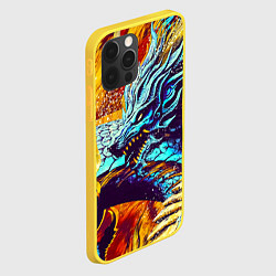 Чехол для iPhone 12 Pro Японский Дракон В Огне, цвет: 3D-желтый — фото 2