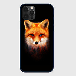 Чехол для iPhone 12 Pro Лиса над лесом, цвет: 3D-черный
