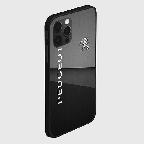 Чехол iPhone 12 Pro Peugeot - абстракция / 3D-Черный – фото 2