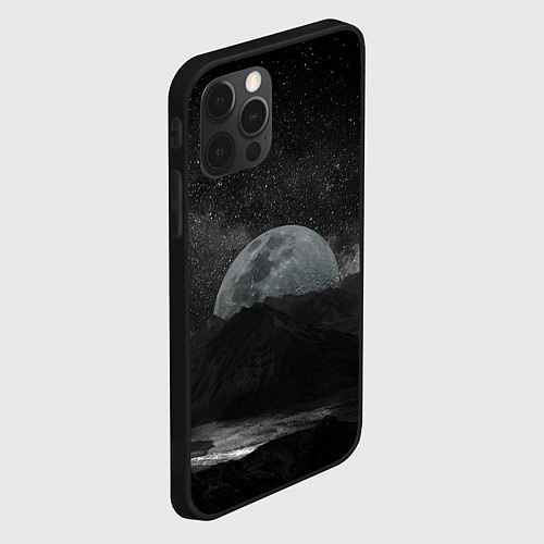 Чехол iPhone 12 Pro Огромная Луна / 3D-Черный – фото 2