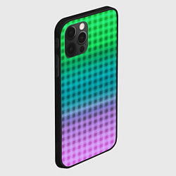 Чехол для iPhone 12 Pro Gradient lilac green plaid, цвет: 3D-черный — фото 2