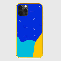 Чехол для iPhone 12 Pro Кляксы - абстракция, цвет: 3D-желтый