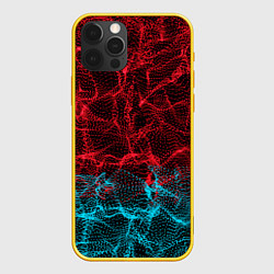 Чехол для iPhone 12 Pro Двухцветная абстракция, цвет: 3D-желтый