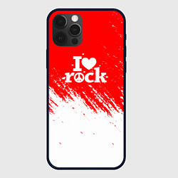 Чехол для iPhone 12 Pro I love rock - краска, цвет: 3D-черный