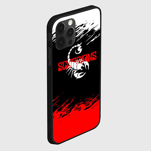 Чехол iPhone 12 Pro Scorpions - краска / 3D-Черный – фото 2