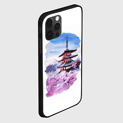 Чехол для iPhone 12 Pro Акварельный Токио, цвет: 3D-черный — фото 2