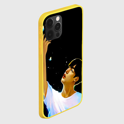Чехол iPhone 12 Pro BTS Kim Yohan Butterfly / 3D-Желтый – фото 2
