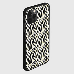 Чехол для iPhone 12 Pro Тигровый полосатый узор-черные, бежевые полосы на, цвет: 3D-черный — фото 2