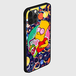 Чехол для iPhone 12 Pro Bart Simpson пьёт лимонад, цвет: 3D-черный — фото 2
