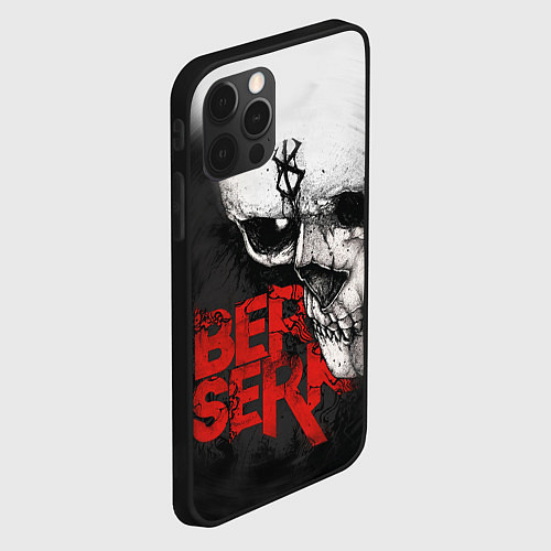 Чехол iPhone 12 Pro Berserk - Череп с клеймом жертвы / 3D-Черный – фото 2