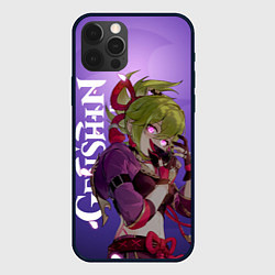 Чехол для iPhone 12 Pro Геншин импакт - Куки Синобу, цвет: 3D-черный