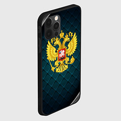 Чехол для iPhone 12 Pro Герб России из золота, цвет: 3D-черный — фото 2