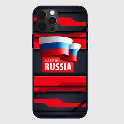 Чехол для iPhone 12 Pro Red & Black - Russia, цвет: 3D-черный
