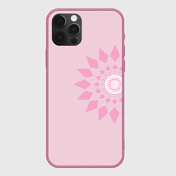 Чехол для iPhone 12 Pro Розовая геометрическая абстракция Круговой принт Б, цвет: 3D-малиновый