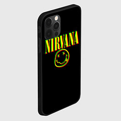 Чехол для iPhone 12 Pro Nirvana logo glitch, цвет: 3D-черный — фото 2
