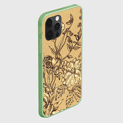 Чехол для iPhone 12 Pro Флора рисунок, цвет: 3D-салатовый — фото 2
