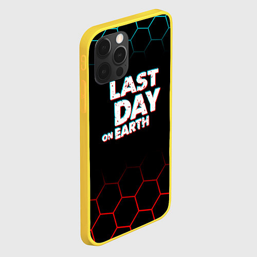 Чехол iPhone 12 Pro The last of us - соты / 3D-Желтый – фото 2