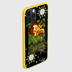 Чехол для iPhone 12 Pro Новый Год Белка С Грибом, цвет: 3D-желтый — фото 2