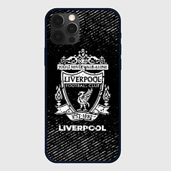 Чехол для iPhone 12 Pro Liverpool с потертостями на темном фоне, цвет: 3D-черный