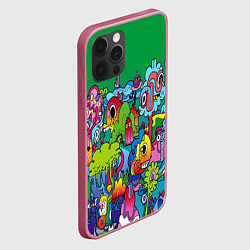 Чехол для iPhone 12 Pro Кислотный рисунок, цвет: 3D-малиновый — фото 2