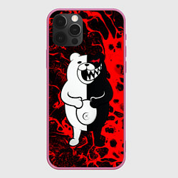 Чехол для iPhone 12 Pro Monokuma laughter, цвет: 3D-малиновый