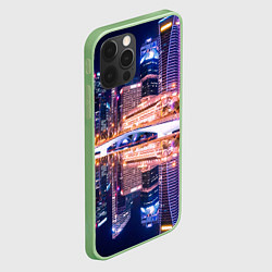 Чехол для iPhone 12 Pro Ночной Сингапур, цвет: 3D-салатовый — фото 2