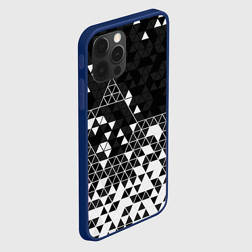Чехол iPhone 12 Pro Геометрические грани / 3D-Тёмно-синий – фото 2