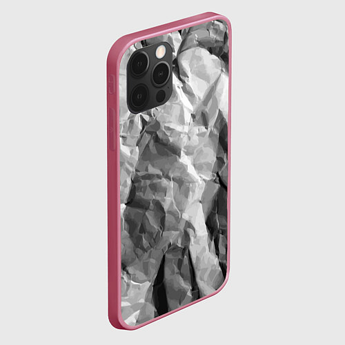Чехол iPhone 12 Pro Имитация скалы / 3D-Малиновый – фото 2
