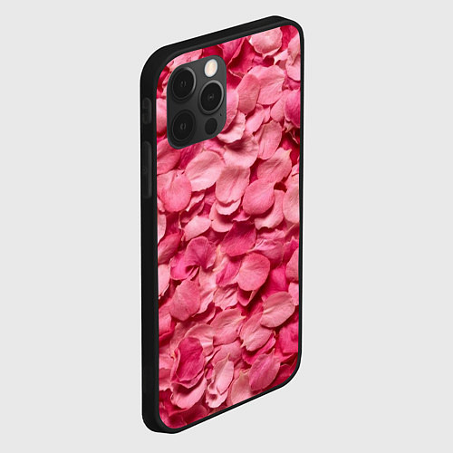 Чехол iPhone 12 Pro Лепестки прекрасных роз / 3D-Черный – фото 2