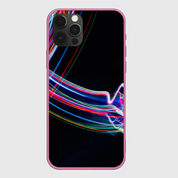 Чехол для iPhone 12 Pro Неоновые линии во тьме, цвет: 3D-малиновый